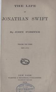 Front cover of The life of Jonathan Swift by Forster, John