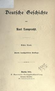 Front cover of Deutsche Geschichte by Karl Lamprecht
