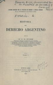 Cover of Historia del derecho argentino by Carlos O. Bunge