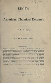 Front cover of Review of American chemical research by Unknown