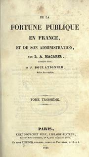 Front cover of De la fortune publique en France et de son administration by Louis Antoine Macarel