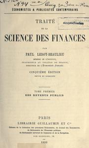 Front cover of Traité de la science des finances by Paul Leroy-Beaulieu