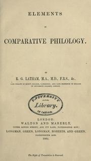 Front cover of Elements of comparative philology by Robert Gordon Latham