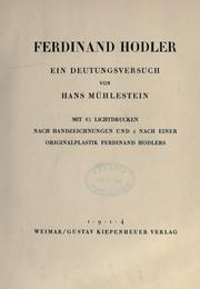 Front cover of Ferdinand Hodler by Hans Mühlestein