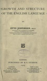 Front cover of Growth and structure of the English language by Otto Jespersen