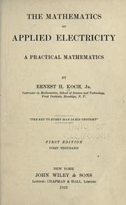 Front cover of The mathematics of applied electricity by Ernest H. Koch