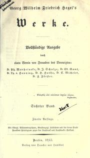 Front cover of Werke by Georg Wilhelm Friedrich Hegel