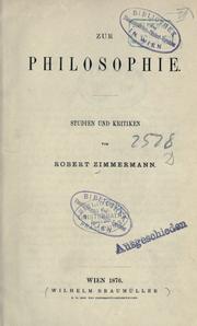 Cover of Studien und Kritiken zur Philosophie und Aesthetik by Robert Edler von Zimmermann