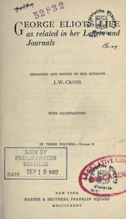Cover of George Eliot's life as related in her letters and journals by George Eliot