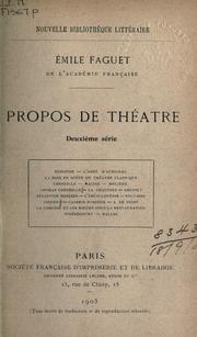 Cover of Propos de théâtre by Émile Faguet