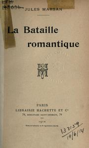 Front cover of La bataille romantique by Jules Marsan