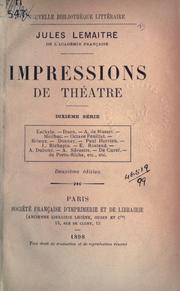 Cover of Impressions de théâtre by Jules Lemaître