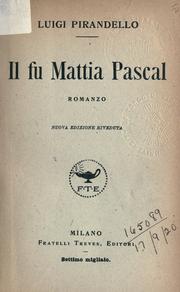 Cover of Il fu Mattia Pascal by Luigi Pirandello