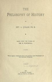 Front cover of The Philosophy Of History by A. Schade