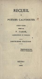 Front cover of Recueil de poésies calvinistes (1550-1566) by Prosper Tarbé