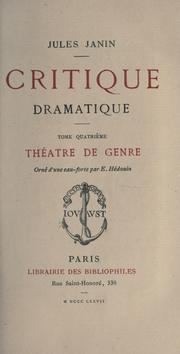 Cover of Critique dramatique by Jules Janin