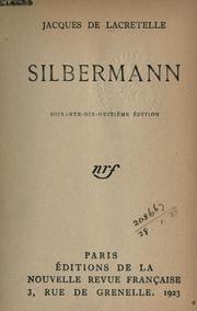 Cover of Silbermann by Jacques de Lacretelle