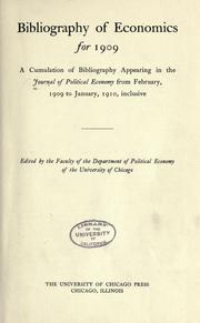 Cover of Bibliography of economics for 1909 by University of Chicago. Department of Political Economy