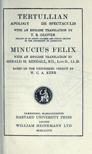 Cover of Apology by Tertullian