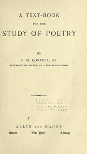 Front cover of A text-book for the study of poetry by Francis M. Connell