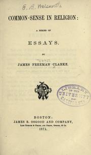 Front cover of Common-sense in religion by James Freeman Clarke