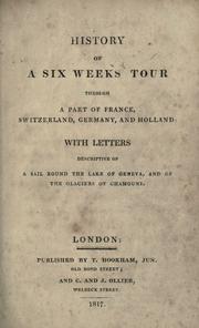 Front cover of History of a six weeks' tour 1817 by Mary Shelley