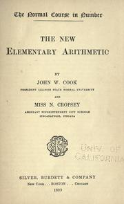 Cover of The new elementary arithmetic by John W. Cook