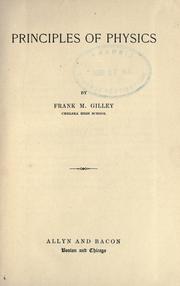 Cover of Principles of physics by Frank M. Gilley