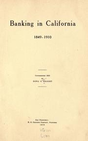 Cover of Banking in California, 1849-1910 by Benjamin Cooper Wright