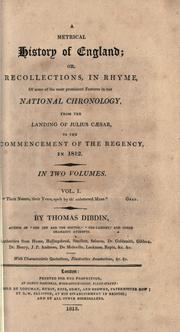 Front cover of A metrical history of England by Thomas John Dibdin