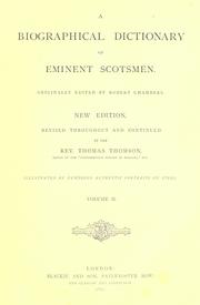 Front cover of A biographical dictionary of eminent Scotsmen by Robert Chambers