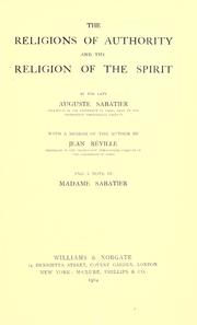 Cover of Religions d'Autorite. by Auguste Sabatier