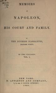 Cover of Memoirs of Napoleon, his court and family by Laure Junot duchesse d'Abrantès