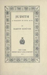 Cover of Judith by Martin Schütze