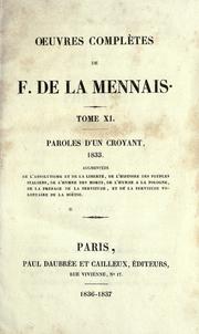 Cover of Works. by Félicité Robert de Lamennais