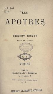 Front cover of Les apotres by Ernest Renan