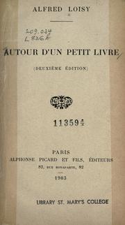 Cover of Autour d'un petit livre by Alfred Firmin Loisy