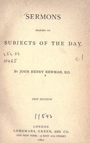 Front cover of Sermons bearing on subjects of the day by John Henry Newman
