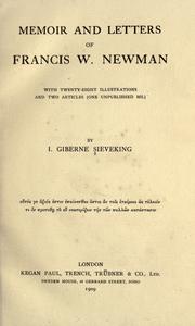 Front cover of Memoir and letters of Francis W. Newman by I. Giberne Sieveking