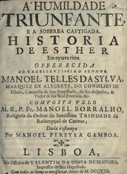 Front cover of A humildade triunfante, e a soberba castigada by Manuel Borralho