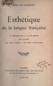 Cover of Esthétique de la langue française by Remy de Gourmont