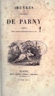 Front cover of OEuvres choisies de Parny by Évariste Parny