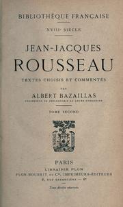 Front cover of Jean-Jacques Rousseau by Jean-Jacques Rousseau