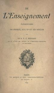 Front cover of De l'enseignement élémentaire en France, aux XIe et XIIe siècles by Célestin Bernard