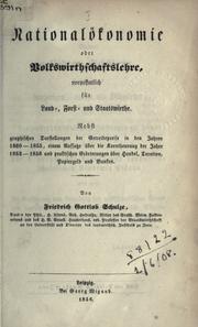 Front cover of Nationalökonomie oder Volkswirthschaftslehre by Friedrich Gottlob Schulze