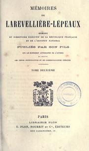 Front cover of Mémoires de Larevellière-Lépeaux by Louis-Marie de La Revellière-Lépeaux