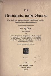 Front cover of Auf Deutschlands hohen Schulen by R. Fick