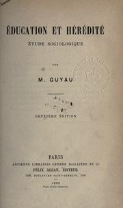 Cover of Éducation et hérédité by Jean-Marie Guyau