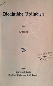Front cover of Didaktische Präludien by Hugo Gaudig