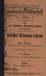Front cover of Über ein sächsisches Eisenbahn-System als Grundlage eines allgemeinen deutschen Eisenbahn-Systems by List, Friedrich